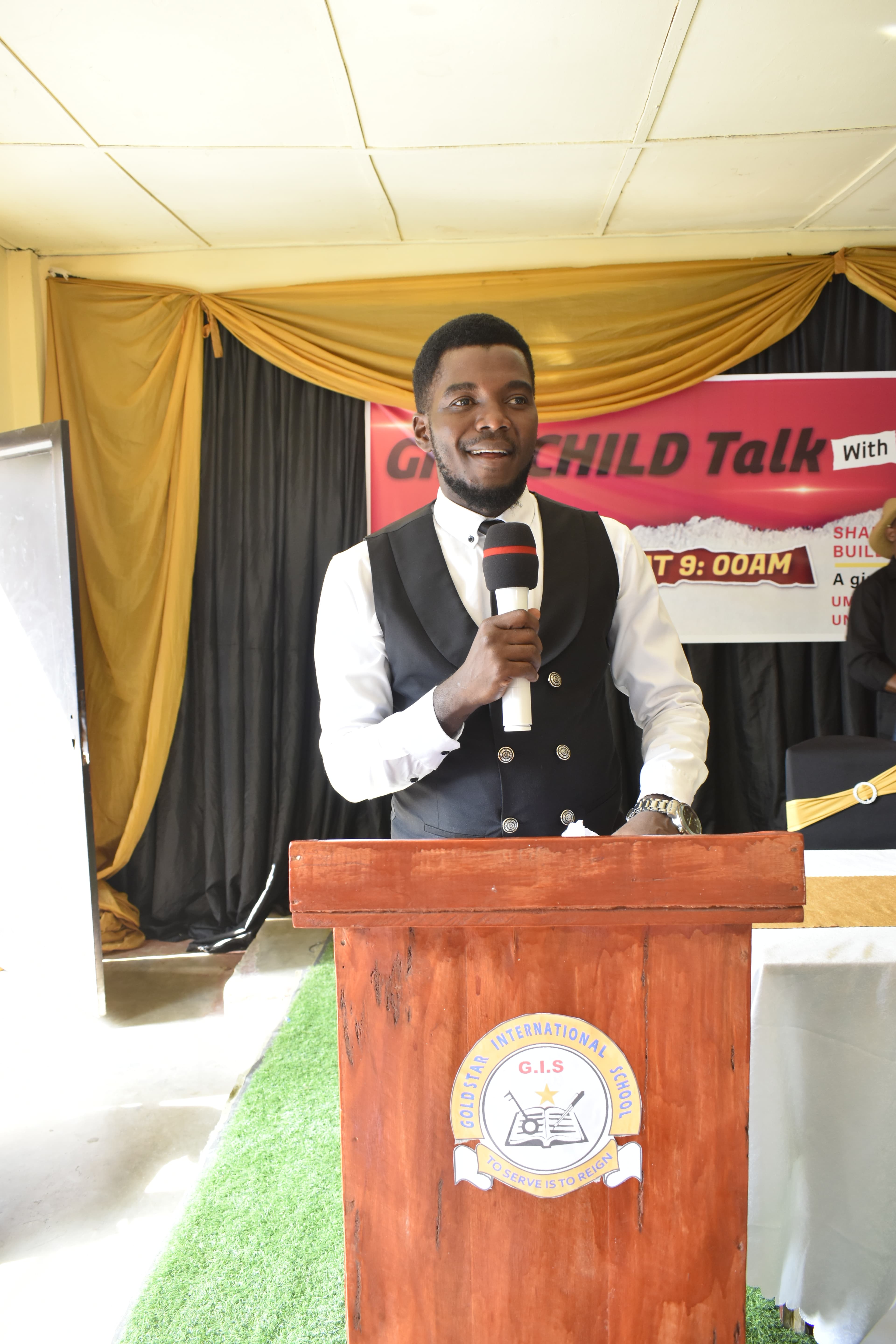 Speaker at a school event